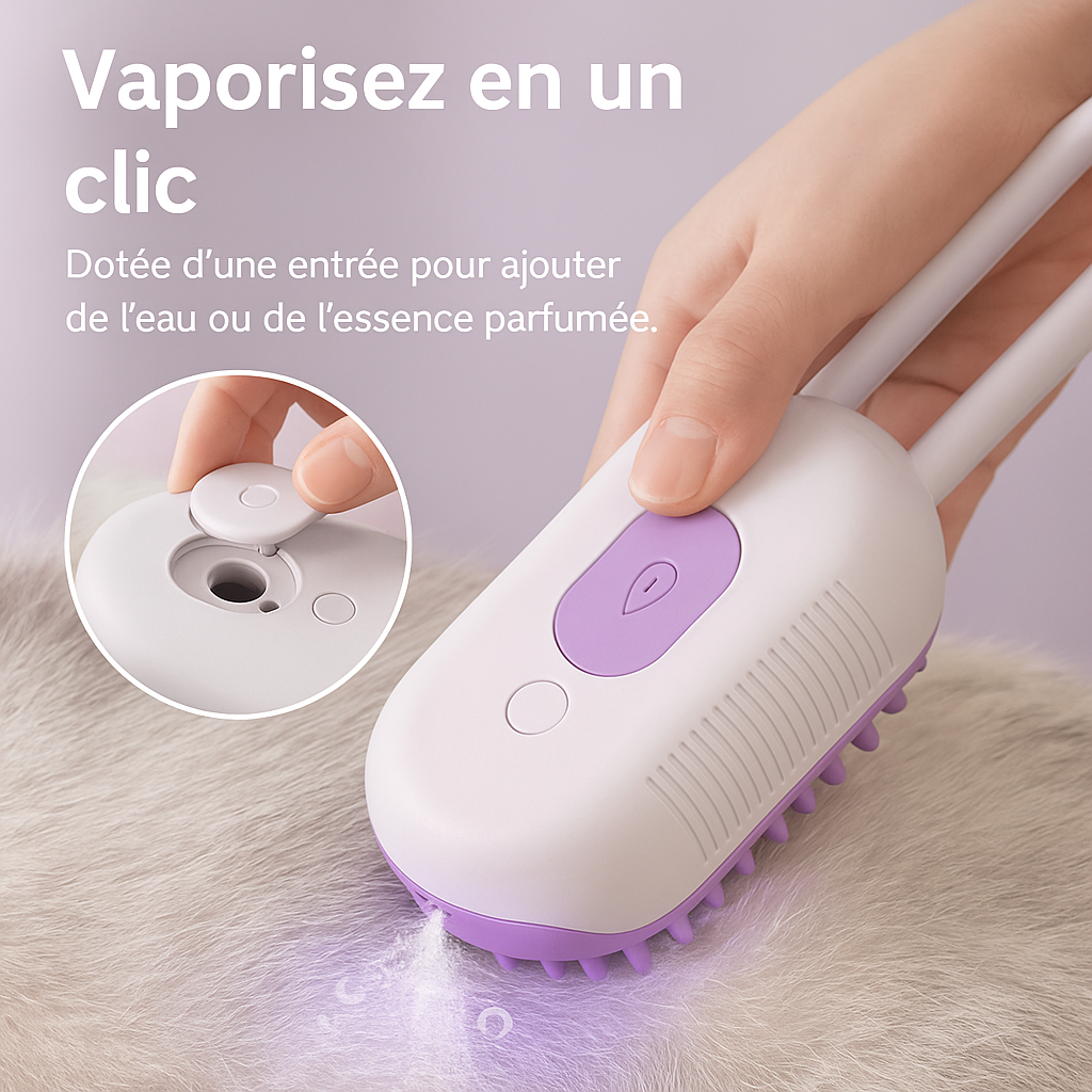 Brosse à vapeur pour chat