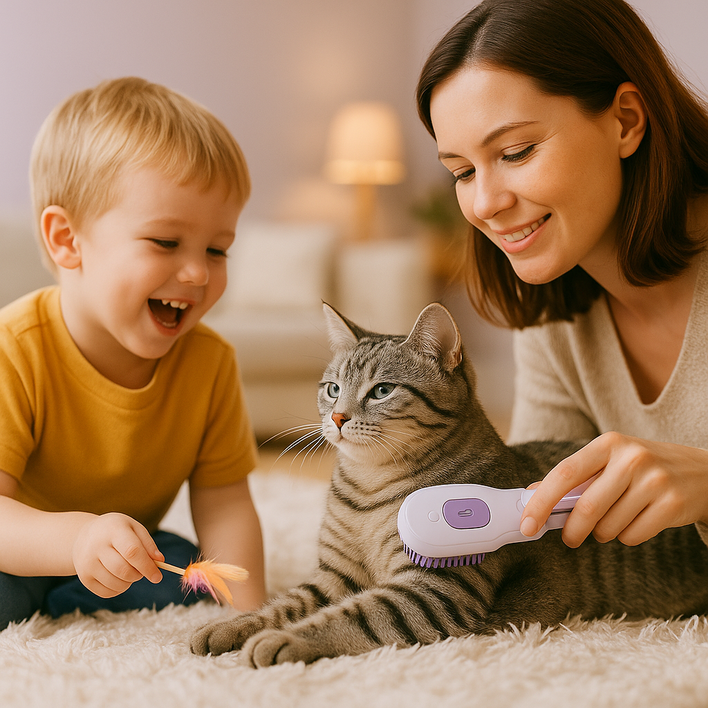 Brosse à vapeur pour chat